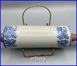 Antique Salt Glaze Blue Stoneware Rolling Pin (Holder is not included)