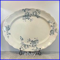 Antique Serving Plate Platter Blue Hancock Rosalind Opaque China 1906-12 18