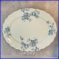 Antique Serving Plate Platter Blue Hancock Rosalind Opaque China 1906-12 18