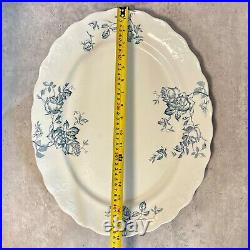 Antique Serving Plate Platter Blue Hancock Rosalind Opaque China 1906-12 18