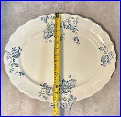 Antique Serving Plate Platter Blue Hancock Rosalind Opaque China 1906-12 18