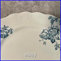 Antique Serving Plate Platter Blue Hancock Rosalind Opaque China 1906-12 18