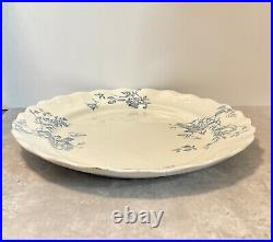 Antique Serving Plate Platter Blue Hancock Rosalind Opaque China 1906-12 18