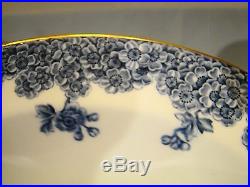 Antique Set 11 Royal Worcester W2279 Blue & White Floral Soup Plates 10 c. 1887