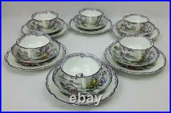 Antique Shore Coggins & Holt Pekin Plum China 6x Tea Trios Purple Willow