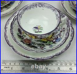 Antique Shore Coggins & Holt Pekin Plum China 6x Tea Trios Purple Willow