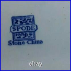 Antique Spode China Dish Platter Blue & White Willow / Indian Tree Stone Ware