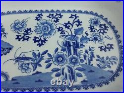 Antique Spode China Dish Platter Blue & White Willow / Indian Tree Stone Ware