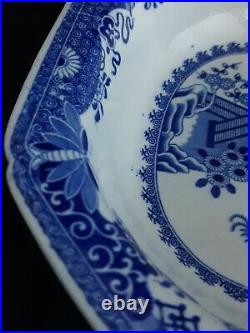 Antique Spode China Dish Platter Blue & White Willow / Indian Tree Stone Ware