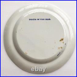 Antique Spode Indian Sporting Death Of The Bear Blue White Dinner Plate 1800's