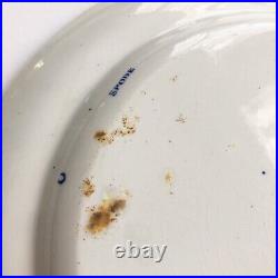 Antique Spode Indian Sporting Death Of The Bear Blue White Dinner Plate 1800's