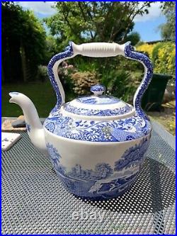 Antique Spode Very Large Lemonade Kettle Blue And White