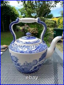 Antique Spode Very Large Lemonade Kettle Blue And White