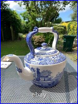 Antique Spode Very Large Lemonade Kettle Blue And White