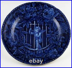 Antique Staffordshire Dark Blue Transferware Cupid Jailed Plate Wood & Sons 1830