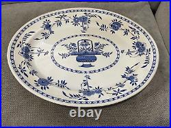 Antique T. G. Green & Co Delft Pattern Large Blue & White Ceramic Platter / Tray