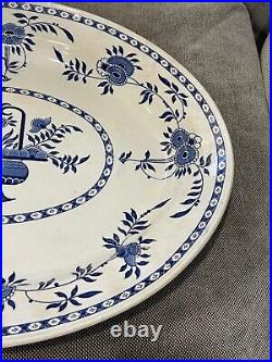 Antique T. G. Green & Co Delft Pattern Large Blue & White Ceramic Platter / Tray