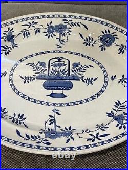 Antique T. G. Green & Co Delft Pattern Large Blue & White Ceramic Platter / Tray