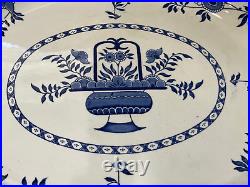 Antique T. G. Green & Co Delft Pattern Large Blue & White Ceramic Platter / Tray