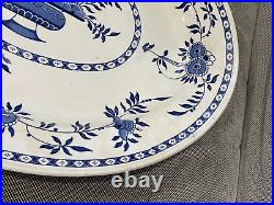 Antique T. G. Green & Co Delft Pattern Large Blue & White Ceramic Platter / Tray