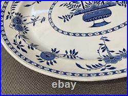 Antique T. G. Green & Co Delft Pattern Large Blue & White Ceramic Platter / Tray