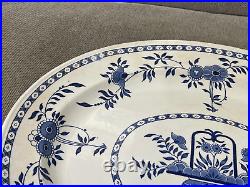 Antique T. G. Green & Co Delft Pattern Large Blue & White Ceramic Platter / Tray