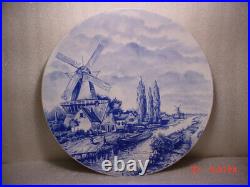 Antique VILLEROY & BOCH Wallerfangen Blue White Charger Nautical Delft 12 Plate