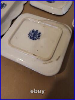 Antique Victoria Ironstone Staffordshire Blue And White Dinner Service