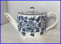 Antique Vintage Wedgwood Blue & White Peony Pattern Teapot Old pre 1891