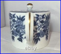 Antique Vintage Wedgwood Blue & White Peony Pattern Teapot Old pre 1891