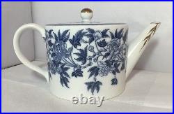 Antique Vintage Wedgwood Blue & White Peony Pattern Teapot Old pre 1891