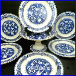 Antique WEDGWOOD Blue & White AESTHETIC Transferware Dessert Plates Set A DURER