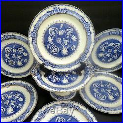 Antique WEDGWOOD Blue & White AESTHETIC Transferware Dessert Plates Set A DURER