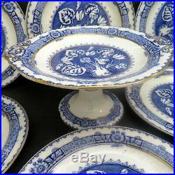 Antique WEDGWOOD Blue & White AESTHETIC Transferware Dessert Plates Set A DURER