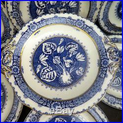 Antique WEDGWOOD Blue & White AESTHETIC Transferware Dessert Plates Set A DURER