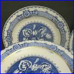 Antique WEDGWOOD Blue & White AESTHETIC Transferware Dessert Plates Set A DURER