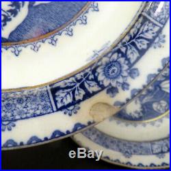 Antique WEDGWOOD Blue & White AESTHETIC Transferware Dessert Plates Set A DURER