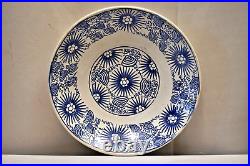 Antique W & E Co William Emberton Pottery Plate Starburst Bowl Blue & White Old