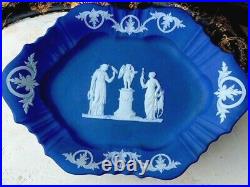 Antique Wedgwood Blue White Jasperware Tray Plate