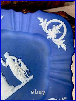 Antique Wedgwood Blue White Jasperware Tray Plate
