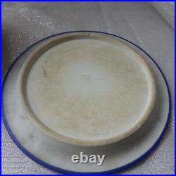 Antique Wedgwood Jasperware Dark Blue Covered Cheese Desert Plate Dome 1890s