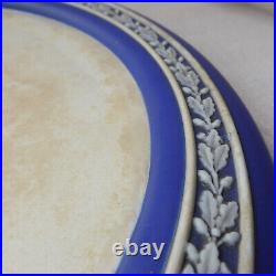 Antique Wedgwood Jasperware Dark Blue Covered Cheese Desert Plate Dome 1890s