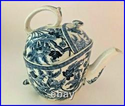 Antique Wedgwood Peony Simple Yet Perfect Teapot Blue & White Transfer c1909