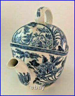 Antique Wedgwood Peony Simple Yet Perfect Teapot Blue & White Transfer c1909