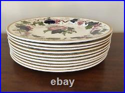 Antique Wedgwood VINE Hand-Painted Dinner Plates circa 1897 Set of 10