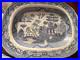 Antique Willow Pattern Staffordshire China Platter Plate Blue White early 1900
