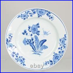 Antique Yongzheng/Qianlong Blue white Plate Cabbage Chinese China Porcel