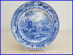 Antique c1820 Spode Death of the Bear Dinner Plate Indian Sporting Scenes