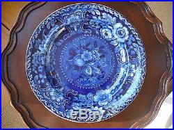 Antique dark blue/ white staffordshire plate Stubbs Longport