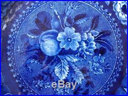 Antique dark blue/ white staffordshire plate Stubbs Longport